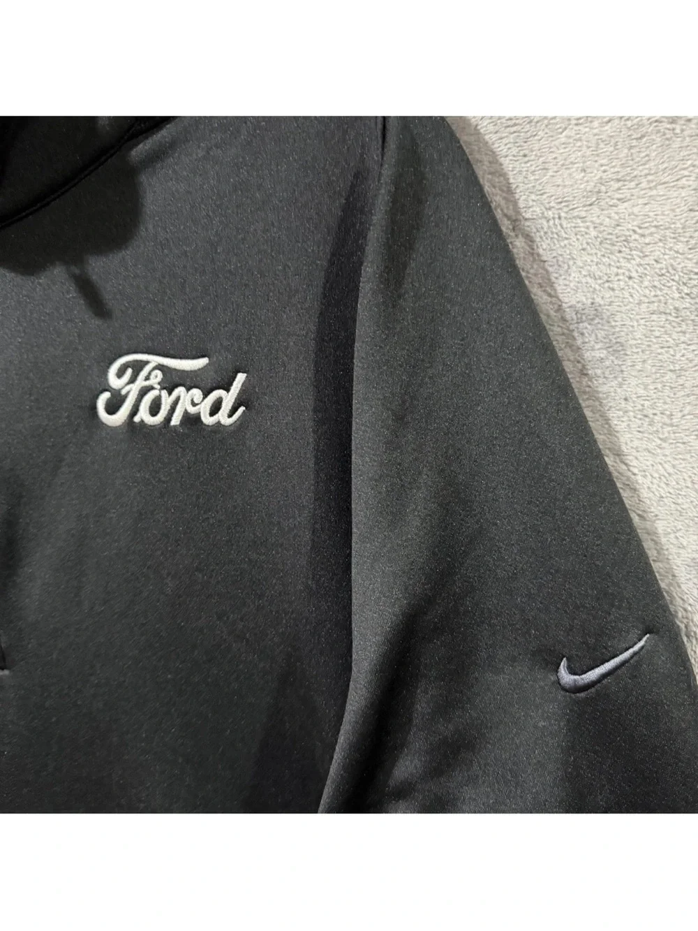 Nike Dri-Fit 1/4 Zip Pullover Black [779795-011] Ford Embroidered Mens Sz Large